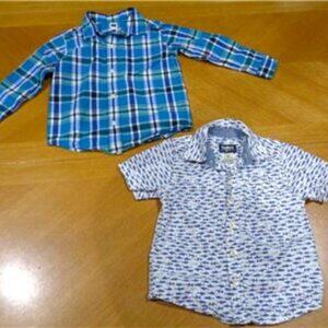 ONE OSHKOSH B'GOSH AND ONE JANIE & JACK CASUAL DRESS BUTTON SHIRTS BOYS SIZE 2T